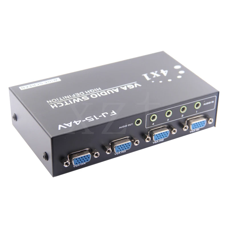 2019 Newest 4 PORT Audio + VGA Sharing Switch Box switcher Wide Screen Key press switch for HDTV