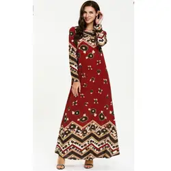 Длинное платье с цветочным принтом и длинными рукавами в арабском стиле, платье до щиколотки в Дубае, платье-Кафтан anarkali, платья, розничная