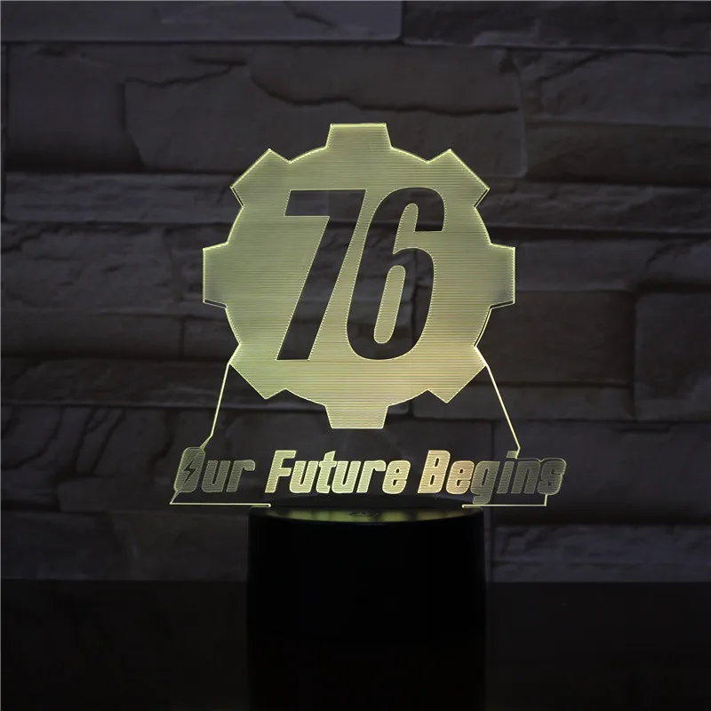

Fallout 76 our future begins USB 3D LED Night Light Boys Child Kids Baby Gifts decorative lights Game Table Lamp