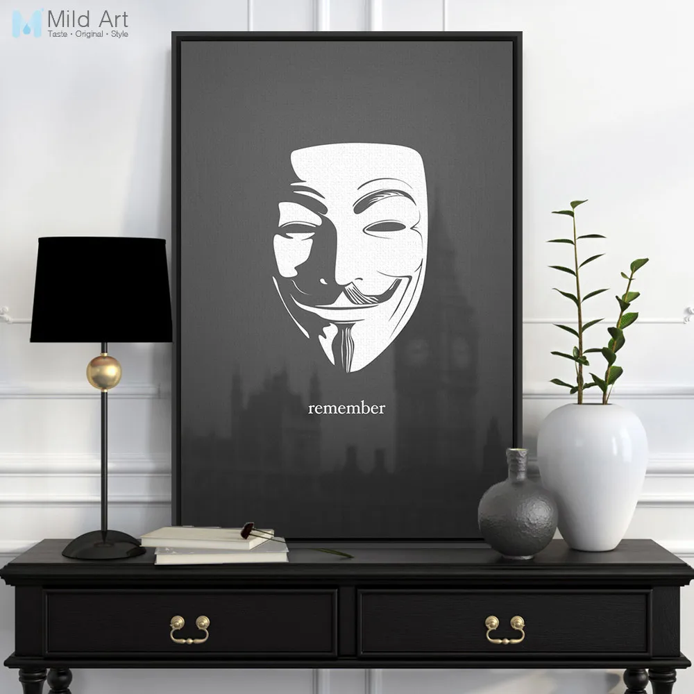 V For Vendetta Typography Quotes Giant Wall Art Poster Print