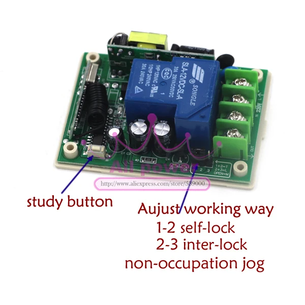 Free shipping 315/433MHZ AC 85V~250V RF 1CH Wide Voltage Multi-Function Wireless Remote Control & 12 Receiver smart chontroller