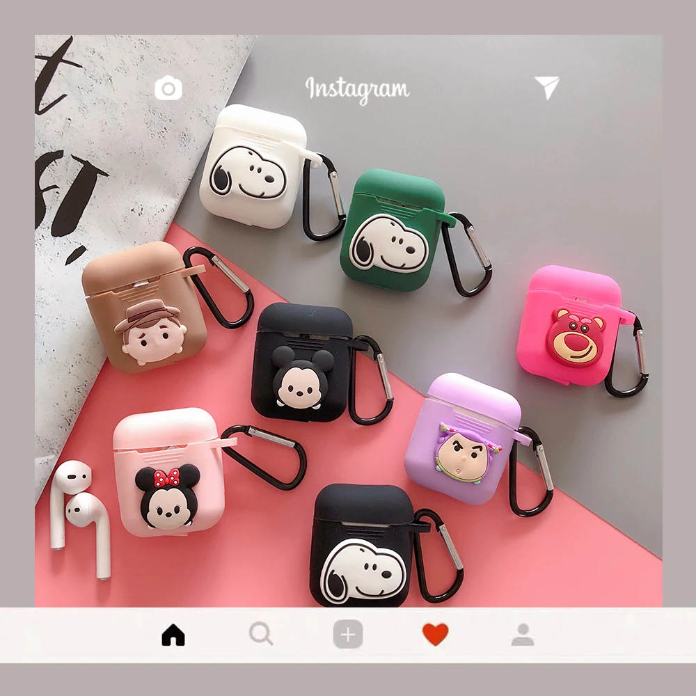 

Anime Doll For Airpods Charging Box Cases Peanuts Dog Cartoon Earphone Silicone Protective Case For Airpods 2 Wired Charging Box