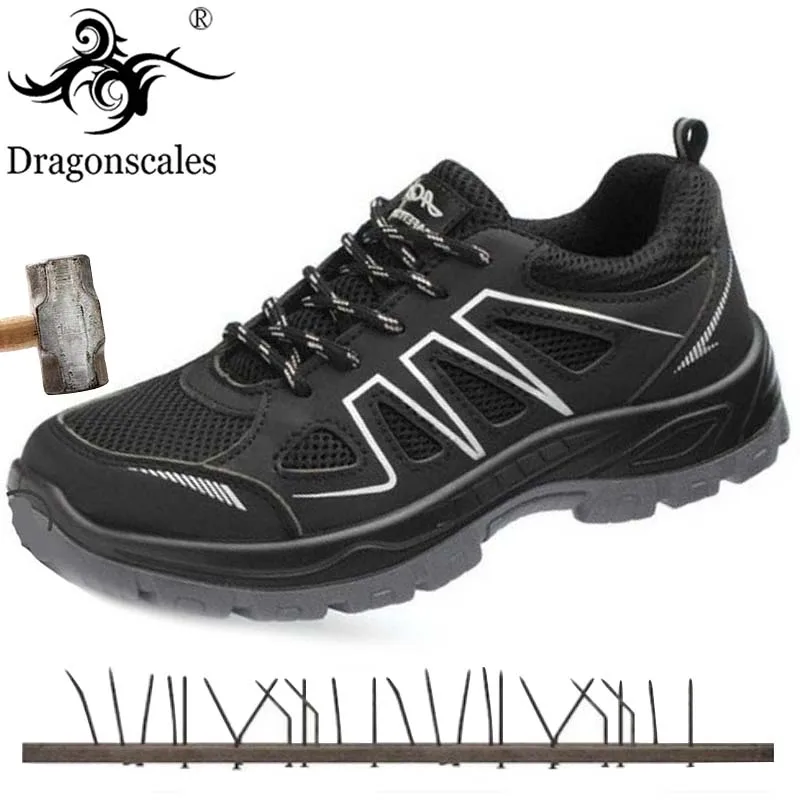 

2019 New Men's Safety Work Boots Breathable Indestructible Shoes For Men Sports Anti-puncture Wear Protection Steel Toe Boots