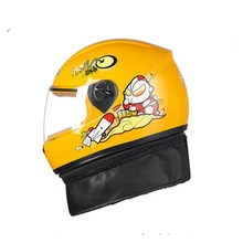 Nuovo cartone animato immagine bambino casco moto inverno bicicletta motocross caschi pieno facciale elettrico con collo scaf
