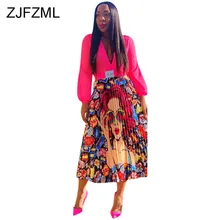 Женская плиссированная юбка с принтом с героями мультфильмов, высокая талия, свободная юбка размера плюс, уличная одежда, Женская пляжная юбка до середины икры в стиле бохо