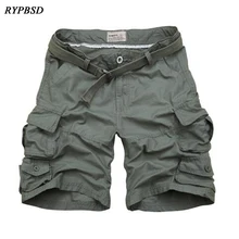Мужские камуфляжные шорты Карго шорты милитари повседневные многокарманные однотонные мужские свободные шорты армейские короткие бермуды Masculina