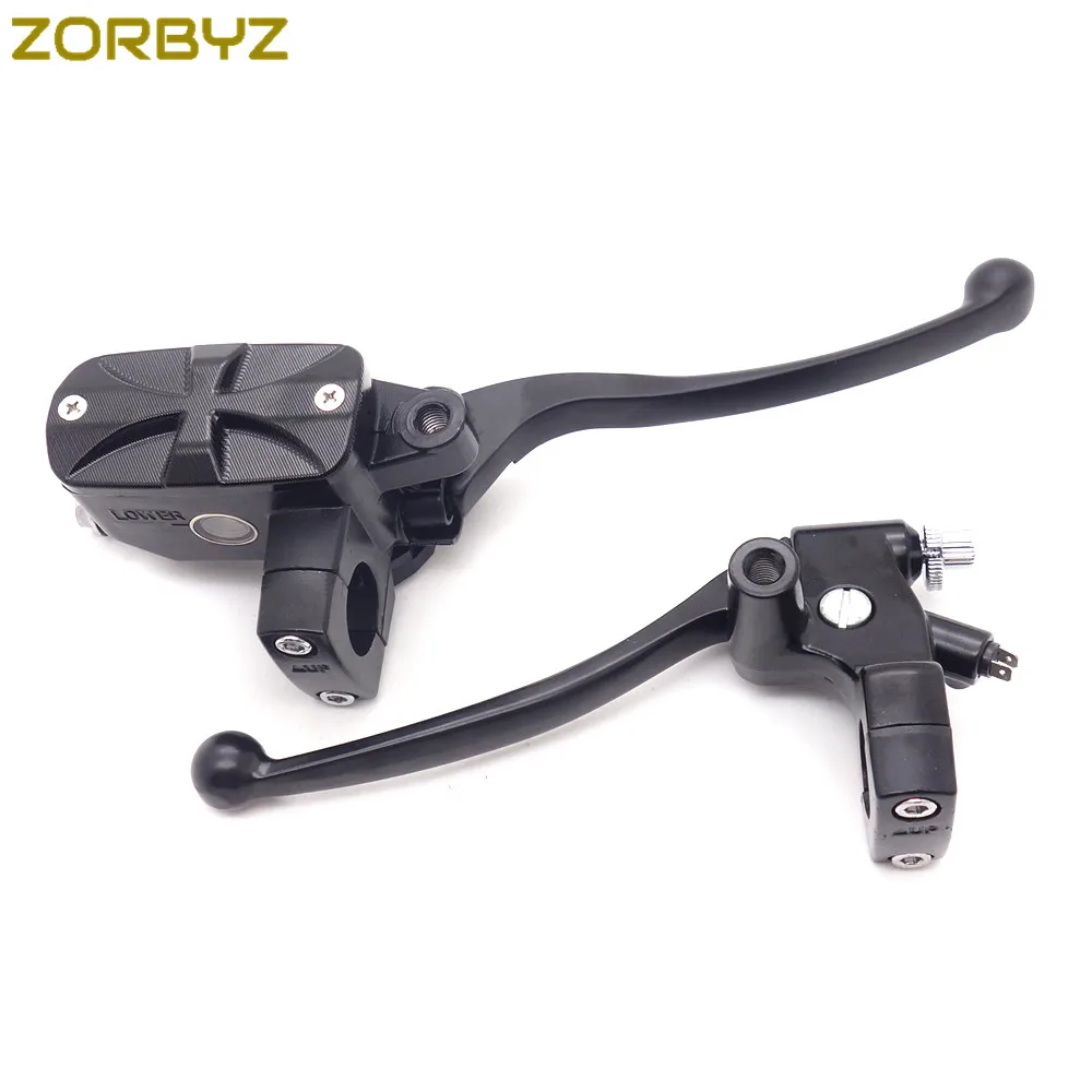 ZORBYZ мотоцикл 1 ''Алюминиевые черные органы управления рулем резервуар 14 мм отверстие тормозные рычаги сцепления для Kawasaki Honda Yamaha Suzuki