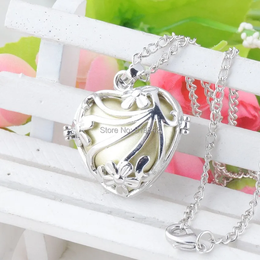 

mum gift Pregnancy Baby Gift Blackened angel mexico bola pregnant bell heart engelsrufer necklace 80cm y0045