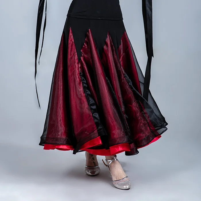 Бальное платье для танцев, юбки для женщин, принтованный вальс, стандартный танец, танго, тренировочная одежда, большой подол, фламенко, одежда для выступлений DL3873 - Цвет: Only skirt