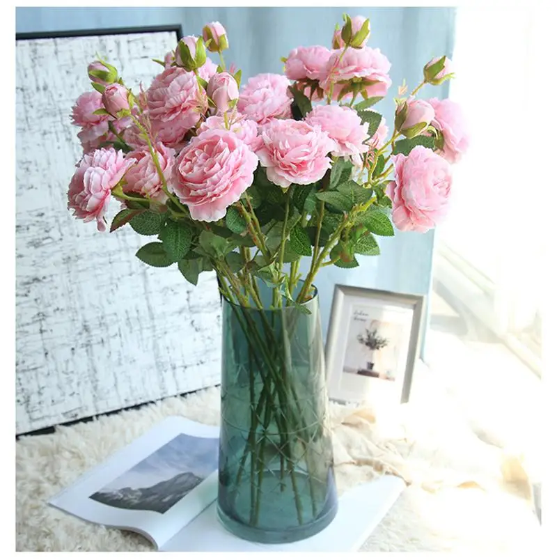 

61cm Artificial Flower Rose Silk Mariage Birthday Party Western Wedding Flowers Ranunculus Asiaticus Branch Home Decor