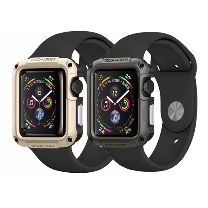 armor case For Apple Watch Cover 40mm 44mm 2 in 1 cover for iWatch 4 3 38mm 42mm | Наручные часы