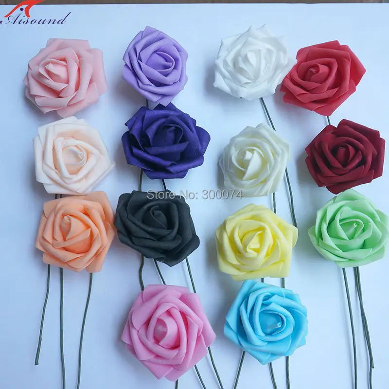 Artificielle Mousse Roses 6 cm mini fleurs avec tige pour Mariage & Fiançailles decor 