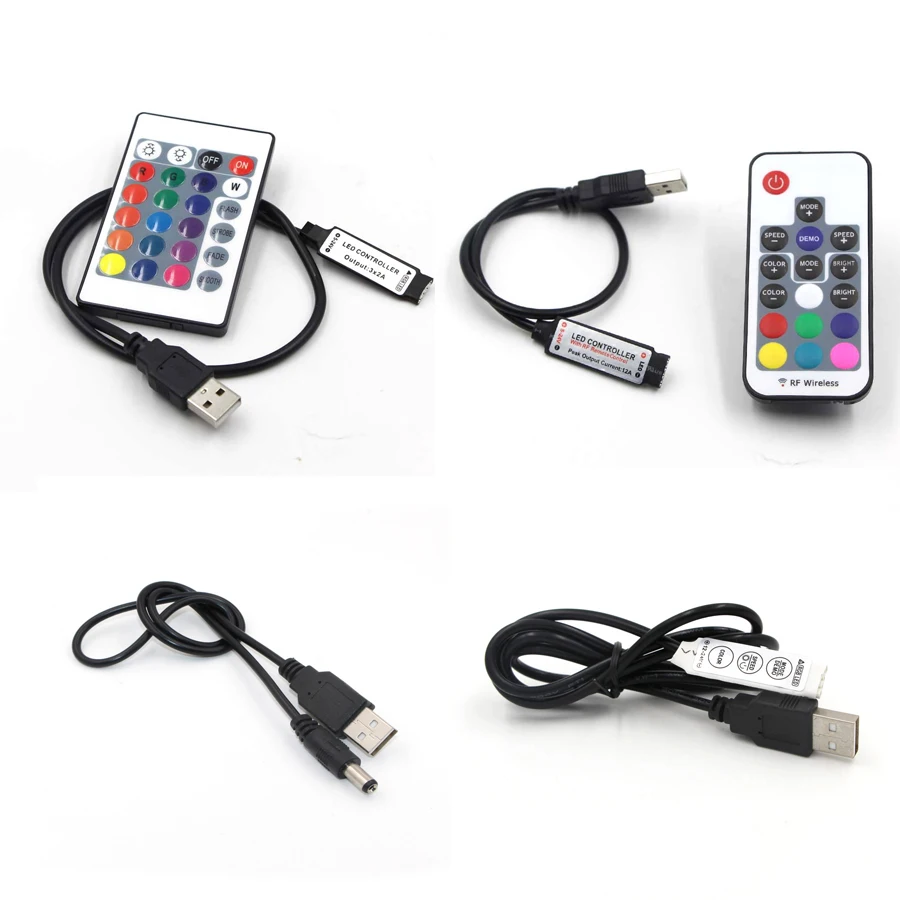 

5V USB RGB LED Controller 17key RF Wireless Mini Remote Controller for RGB 3528 5050 smd Led Strip tape lighting 5v
