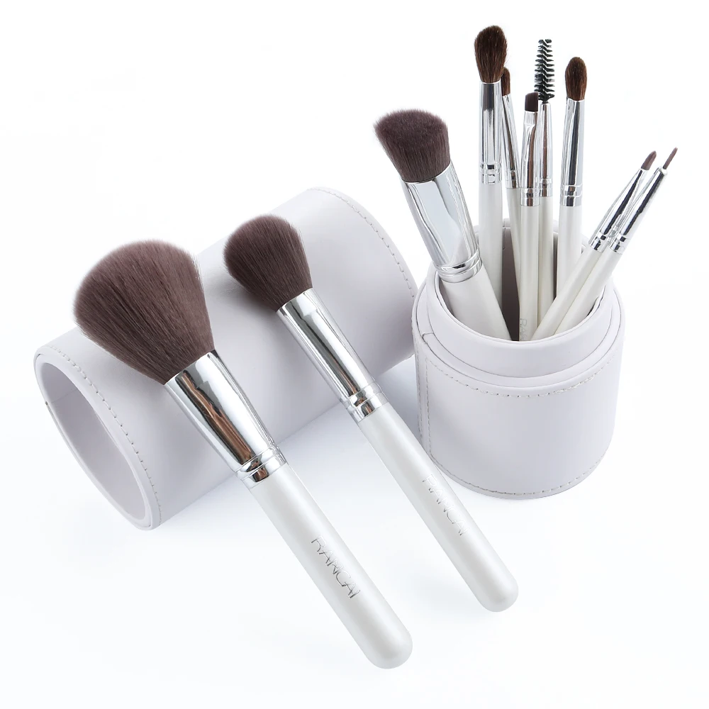 10-Piece Makeup Brush Set | Professional Storage Organizer | High-Quality Synthetic Hair | Cylinder Brush Holder - Image 5