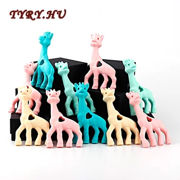 

Silicone Teether Giraffe Toy BPA Free Silicone Teether Beads Baby Teething Pendant For Baby Teething Necklace 1pcs