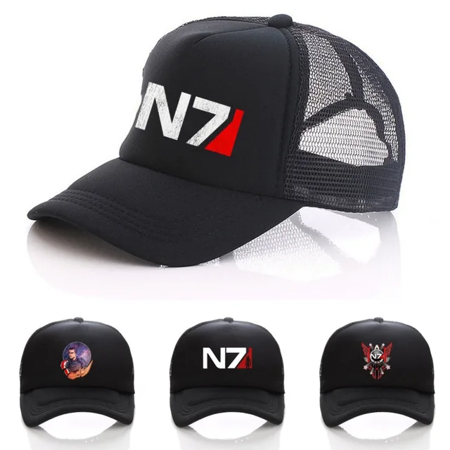 anime Mass Effect hat cosplay cartoon cap women men Cap Messy Bun