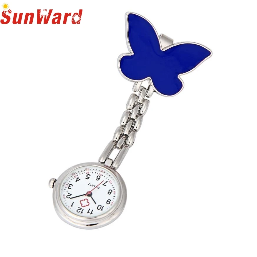 

Miracle Moment Attractive Butterfly Design Nurse Clip-on Fob Brooch Pendant Hanging Watch Pocket Watch New OT9