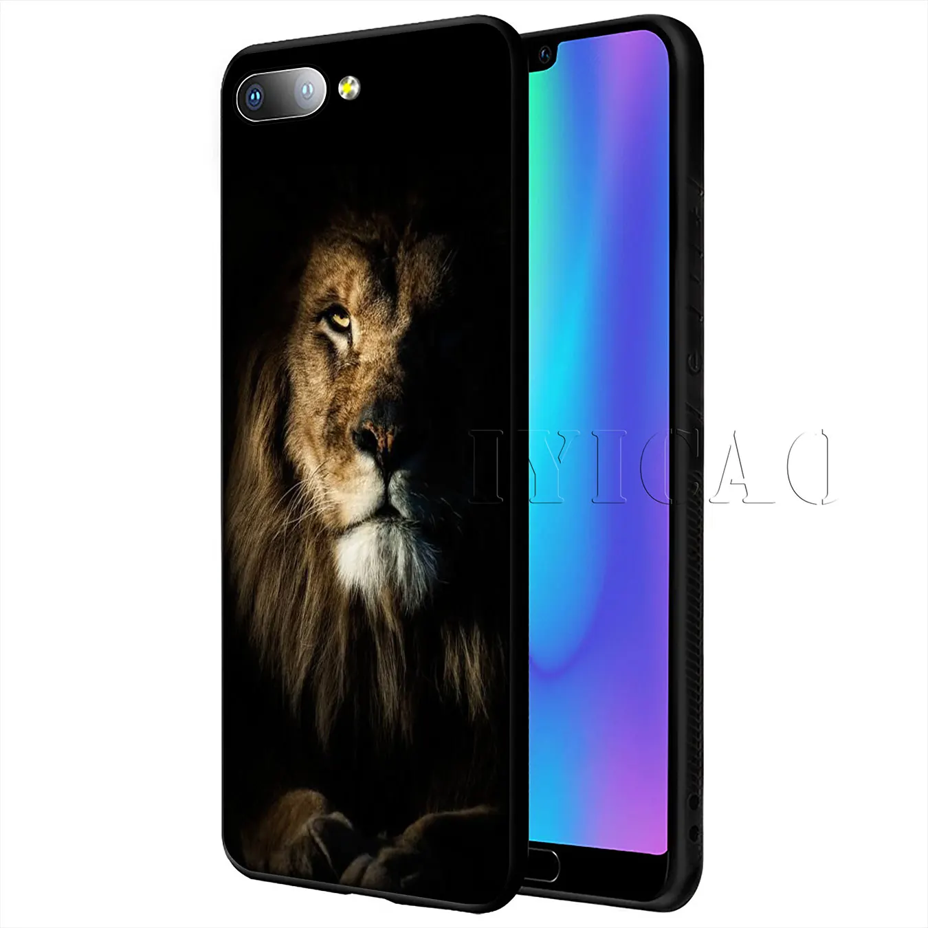 Мягкий чехол IYICAO bear tiger lion для huawei P20 Pro P10 P8 P9 P30 Lite Mini P Smart