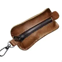 Первый слой кожи Досуг Автомобильный ключ сумка кожаный Тип Мужской кожаный кошелек-брелок для ключей