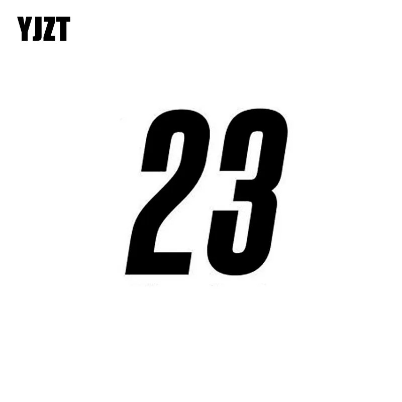 

YJZT 13.8CM*14CM Personality Racing Numbers 23 Vinyl Car Sticker Decal Graphical Black/Silver C11-0750