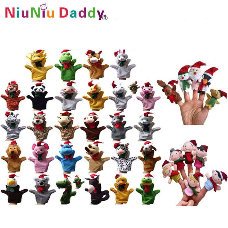 

Christmas hand finger puppet set 28 pcs Chrismas hand puppet+ 5pcs Christmas finger puppet + 6pcs Christmas family finger puppet