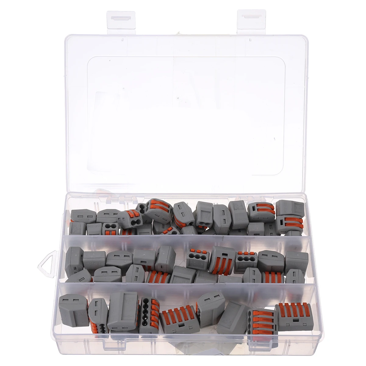  60Pcs 2/3/5 Pin Cage Holes Spring Conductor Terminal Block Electric Cable Wire Universal Fast Conne
