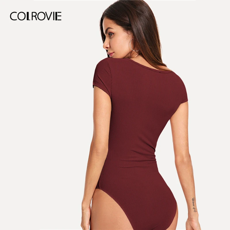 COLROVIE عنابي ساحة الرقبة الضلع متماسكة عارضة ارتداءها النساء 2019 الصيف الأسود كم كاب أنيقة نحيل مكتب السيدات داخلية COLROVIE عنابي ساحة الرقبة الضلع متماسكة عارضة ارتداءها النساء 2019 الصيف الأسود كم كاب أنيقة نحيل مكتب السيدات داخلية
