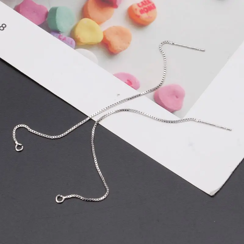 

S925 Silver DIY Ear Wire Thread With Jump Ring Dangle Earrings Jewelry Making