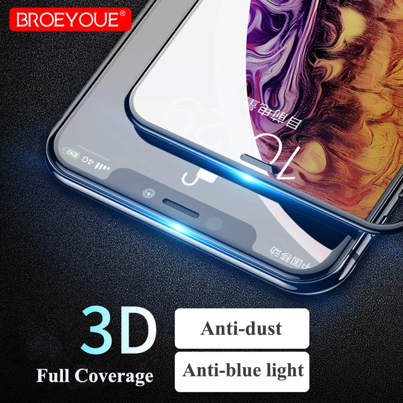 3D закаленное стекло для iPhone XR Защитная пленка экрана XS Max 8 7 6 6S Plus полное покрытие