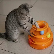 Creative Pet Cat Toy Luxury Cat Kitty Interactive Pet Toy Training Amusement Plate Trilaminar Crazy Ball Disk Play Activity Game