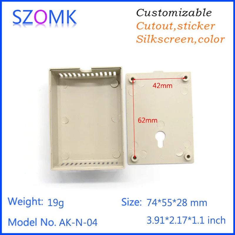 Szomk небольшой корпус электроники для pcb проекта box(1 шт.) 74*55*28 мм Температура humitity сенсор управление коробка с настенным креплением