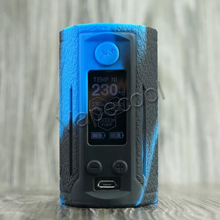 Чехол WISMEC Reuleaux RX GEN3 с двойным покрытием и силиконовым кожаным рукавом, нескользящий чехол для Vape Reuleaux RX GEN3 Dual 230W Box Mod - Цвет: Black blue