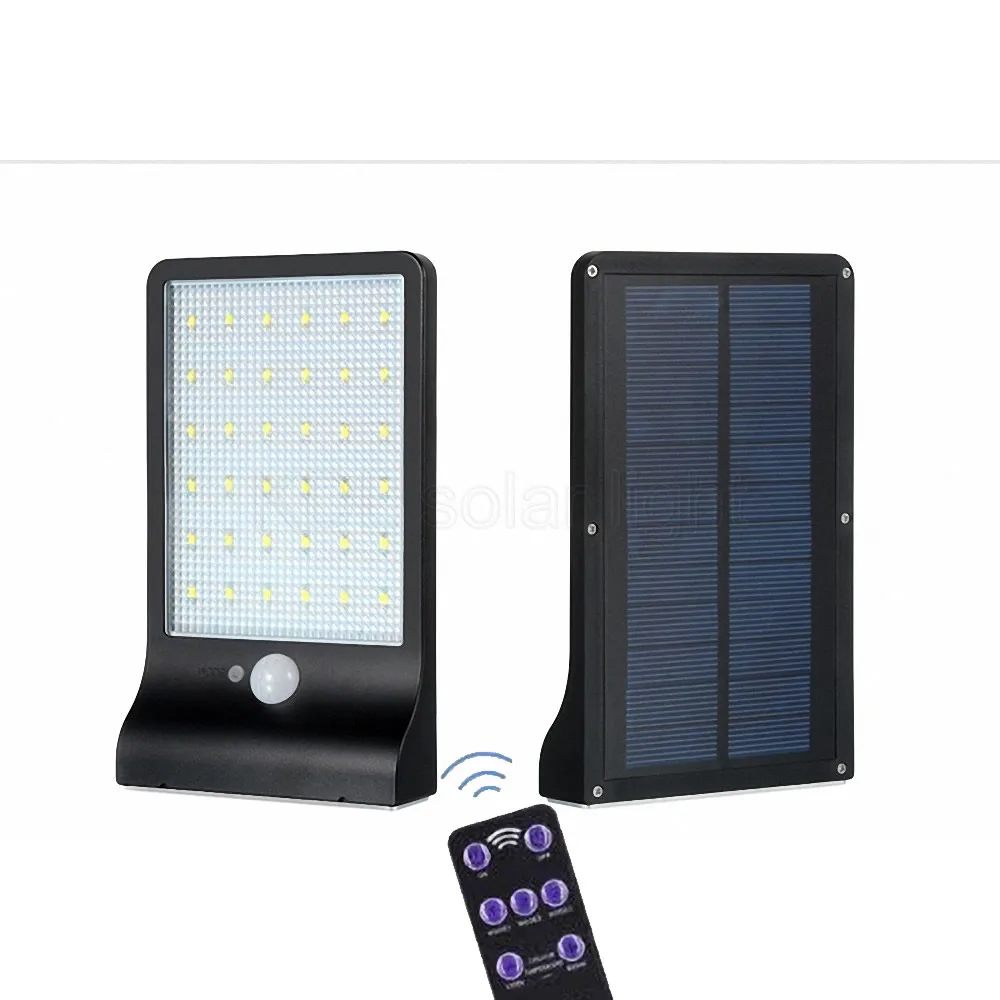 

48 LEDS Remote Control 500 LM Solar Lamp Human Body Induction Wall Light 3 Modes Dimmable Outdoor Garden Yard Path Lamps street