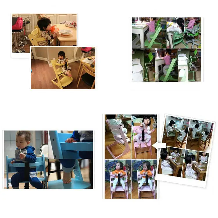 Регулируемый Деревянный Детский стульчик для кормления, простой детский стульчик, Натуральный Детский обеденный стол, деревянный детский стульчик с регулируемой подставкой для ног