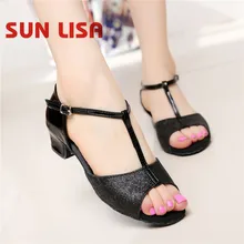 Танцевальные туфли Sun Lisa для женщин Дамская обувь для девочек детей обувь танцев с квадратным каблуком костюмы бальных Сальса