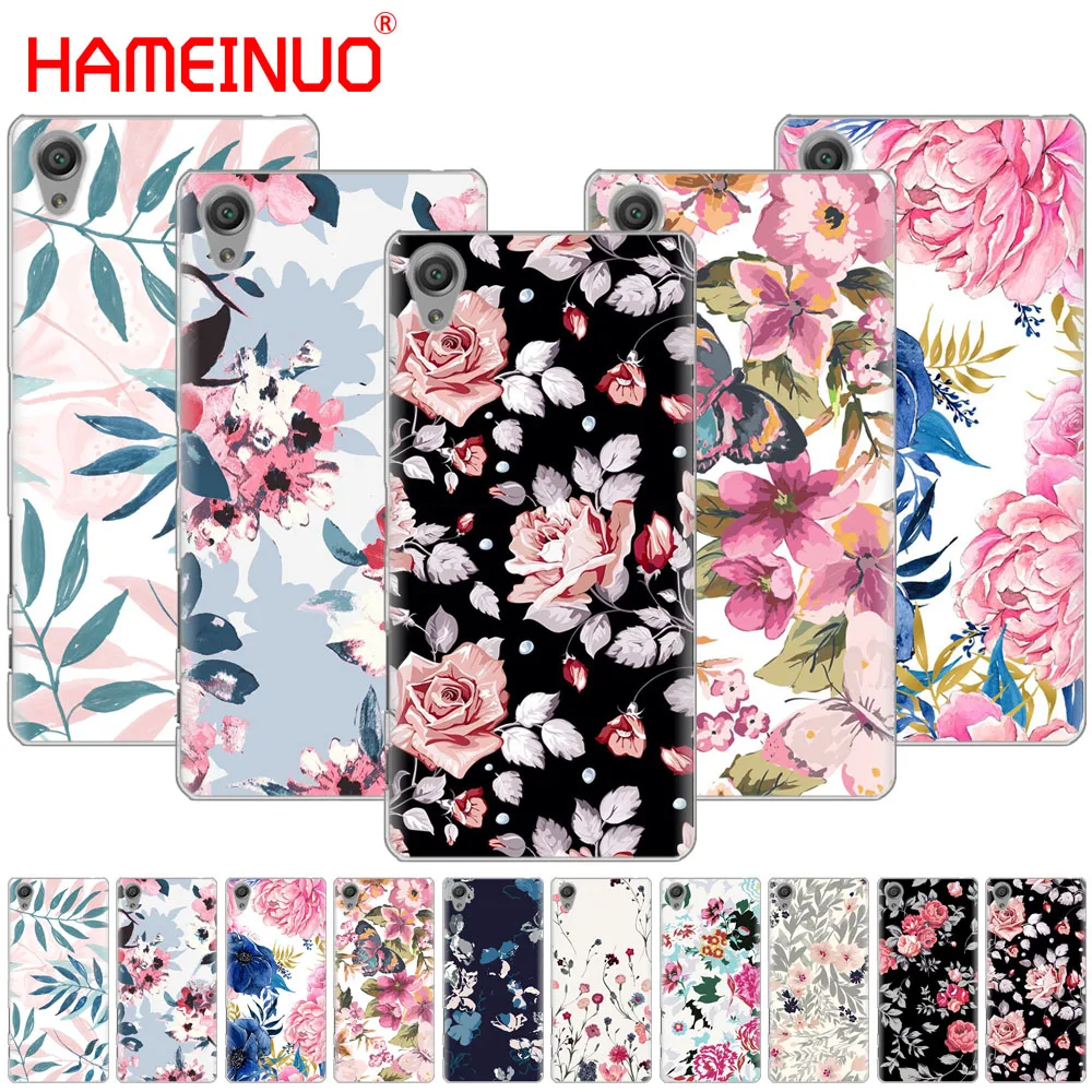 

HAMEINUO Rose Floral pastel leaves Cover phone Case for sony xperia C6 XA1 XA2 XA ULTRA X XP L1 L2 X XZ1 compact XR/XZ PREMIUM