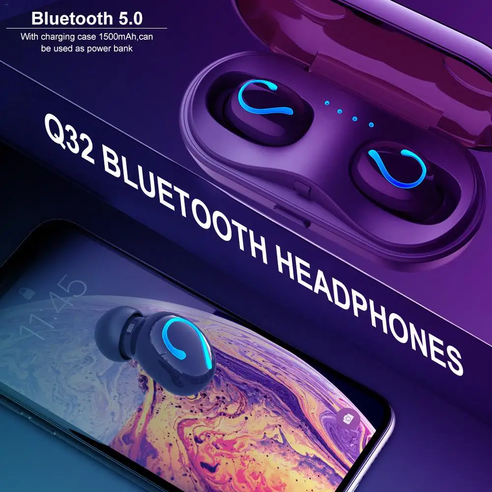 

Wireless Bluetooth Headset Bluetooth Headphones Super Small Invisible Sports In-Ear Running TWS 5.0 Mini