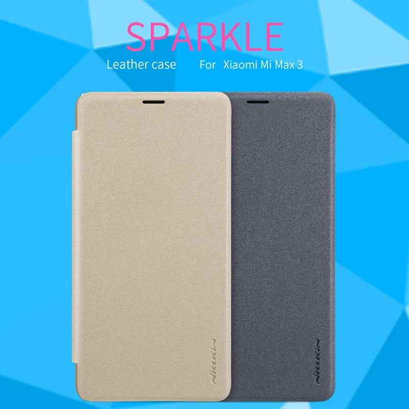 Для Xiaomi Mi Max 3 чехол NILLKIN Sparkle супер тонкий флип-чехол Роскошный кожаный чехол для Xiaomi Mi max 3 чехол+ розничная посылка