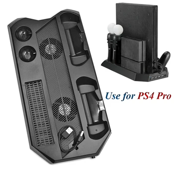 

PS4 Pro Vertical Stand Cooling Fan Dual Controller Charger Charging Dock Station for Sony Playstation 4 Pro