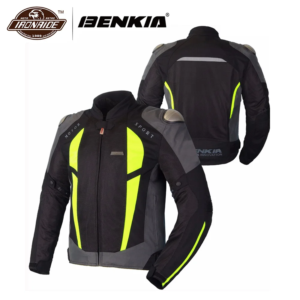 BENKIA мотоциклетная куртка Мужская ветрозащитная дышащая сетчатая уличная