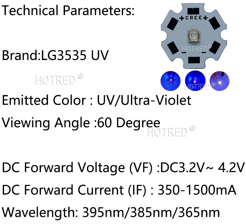 10 шт. 5 Вт УФ/ультрафиолетовый LG3535 высокое мощность светодиодный излучатель диод 395nm 385nm 365nm 60 градусов для УФ излечиваемые чернила/Проверка безопасности