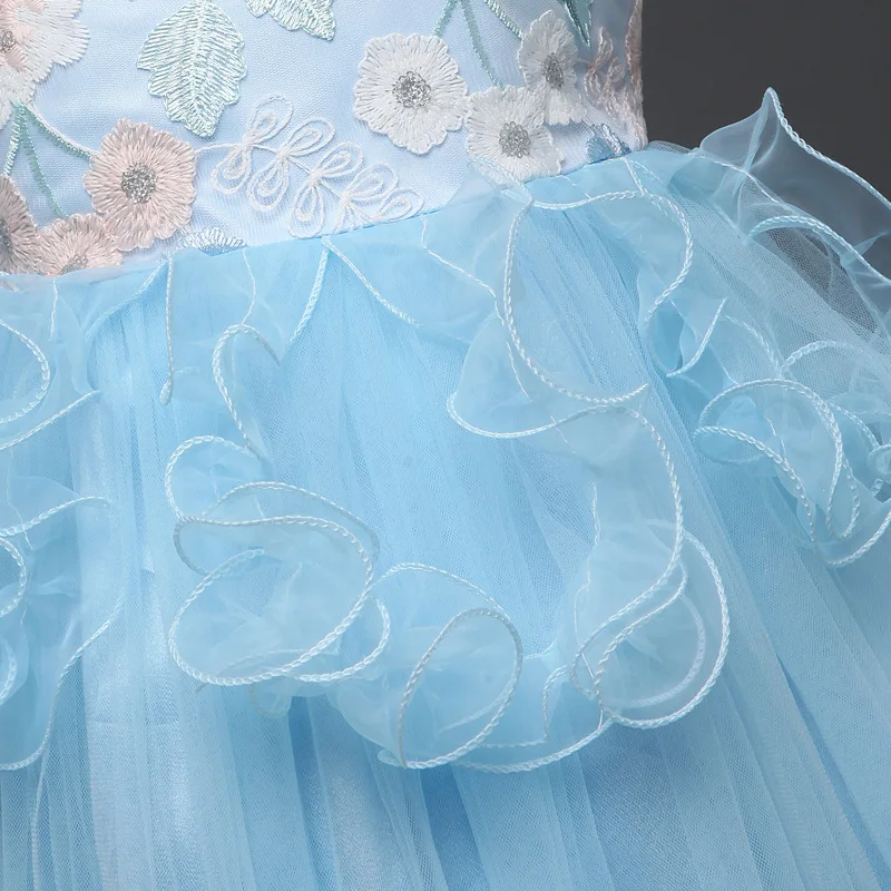 2018 Elegant Flower Girl Evening Dress Princess Party And Wedding Embroidery Kids Dresses For Girls Cute Tulle Children Costumes (6)