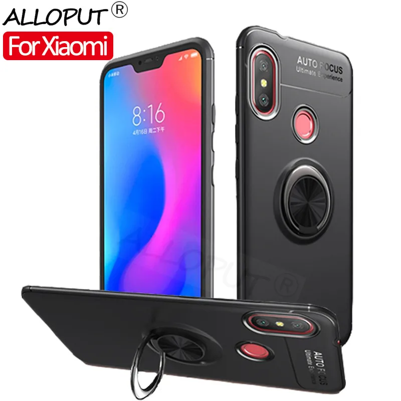 

ALLOPUT Invisible Ring Case For Xiaomi Mi 8 Lite Mi 9T Pro Magnetic Shockproof Back Cover Xiaomi Mi 8 Lite TPU Silicone Cases
