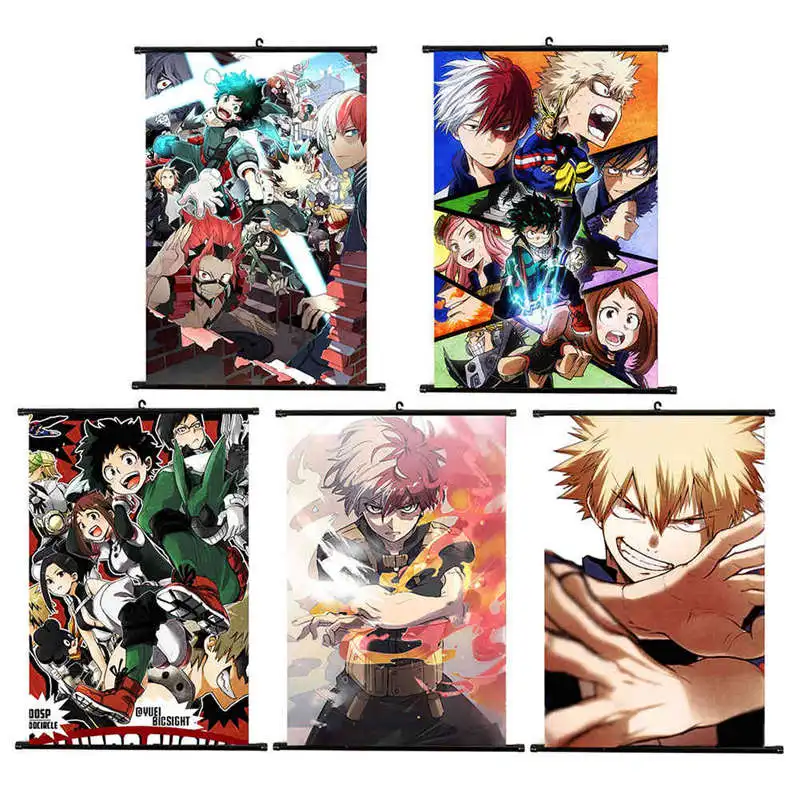 2018 My Hero Academia прокрутка картина японское аниме настенные подвесные плакаты холст