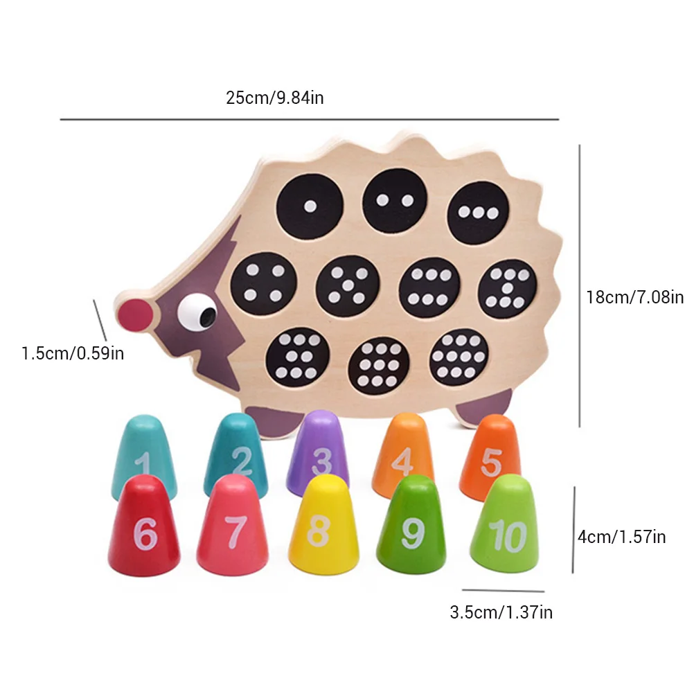 Датская Игрушка Головоломка матч обучающая учебная доска игрушка деревянная в виде Ёжика цифровое соответствие Развивающие головоломки игрушка подарок для игры