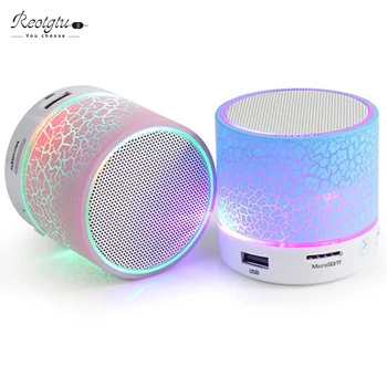 

REOTGTU LED MINI Bluetooth Speaker A9 TF USB FM Wireless Portable Music Sound Box Subwoofer Loudspeakers For phone PC with Mic
