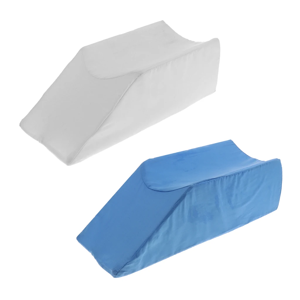 2 Pieces Foam Leg Knee Ankle Sleeping Rest Elevator Cushion Injury Pain Pressure Relief Support Elevation Pillow Blue+White