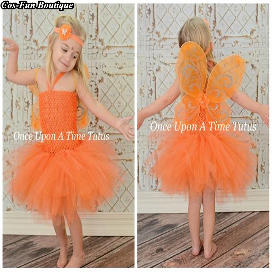 

Solid Orange Tutu Girl Dress Birthday Party Dress For Baby Girl Christmas Clothes Pumpkin Pie Butterfly Halloween Costume 2018