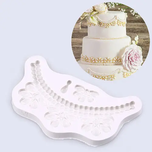 

DIY Pearl String Beads Sugarcraft Silicone mold fondant mold cake decorating tools chocolate gumpaste mold