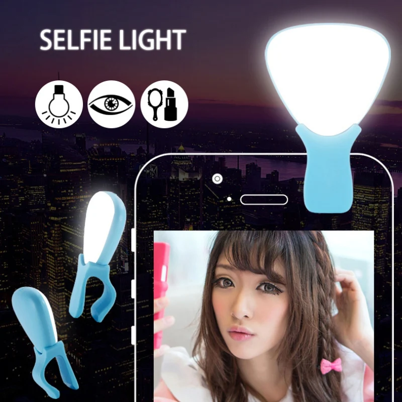 

Mini Selfie Flash LED Fill Light Lamp Self-timer Artifact for iphone X 8 Xiaomi Three Gear Enhancing Luminous Selfie Light